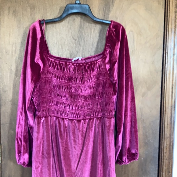 LC Lauren Conrad smocked flounce hem velvet dress boho party size XXL - Picture 13 of 17
